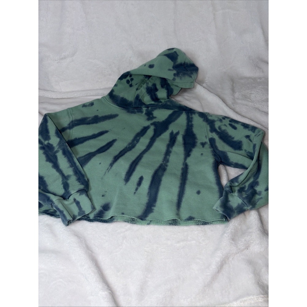 Art Class Cropped‎ Sweater Shirt Girls Sm 6/6x Long Sleeve Green Tie Dye Hoodie